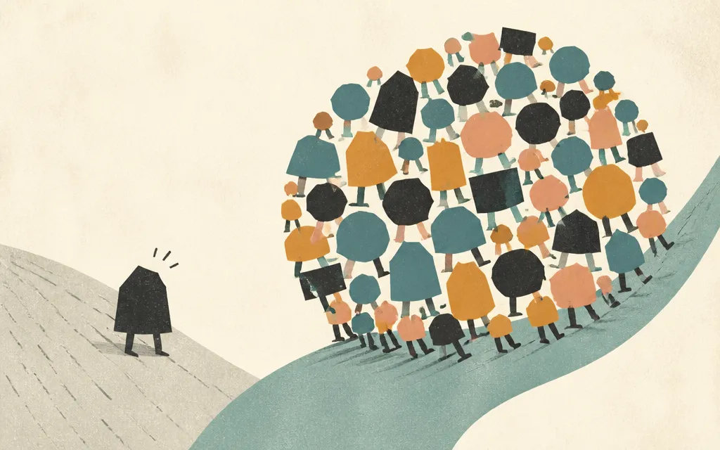 Editorial illustration for “A 38-stock mob that usually ignores each other has been moving together — and not because the market did”