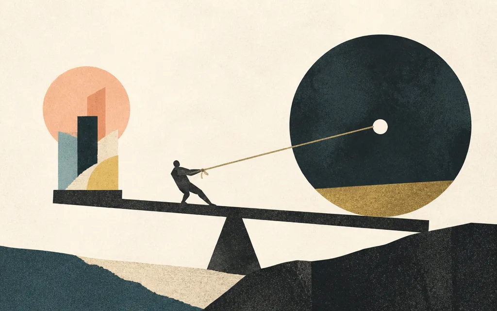 Editorial illustration for “Oppenheimer got materially more profitable. Whether that matters is mostly a multiple question.”