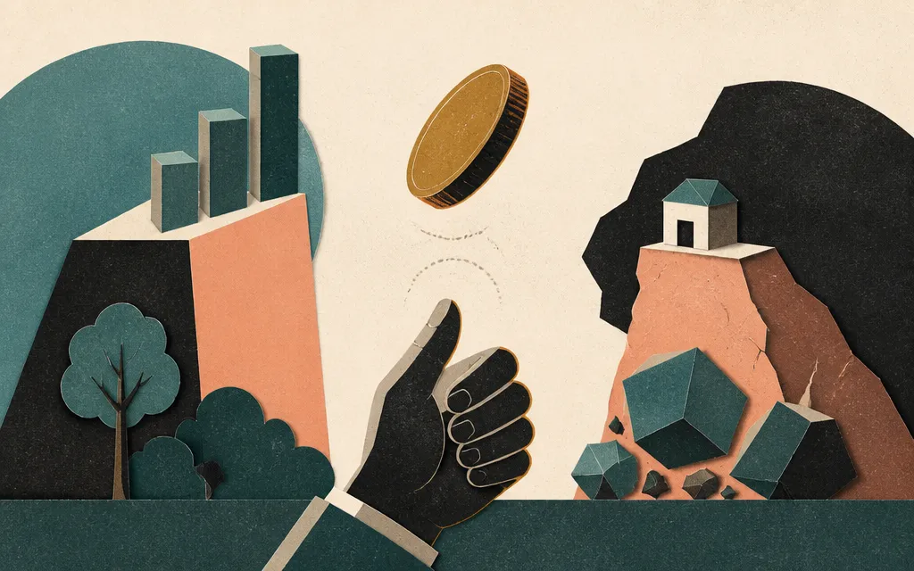 Editorial illustration for “Schneider grew revenue — but tiny profits and capex swings make the valuation a coin toss”