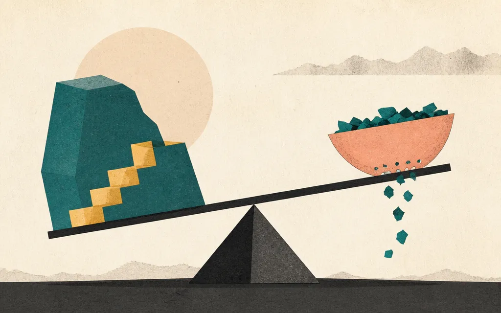 Editorial illustration for “Berkshire’s profit doubled. Its cash conversion went the other way.”