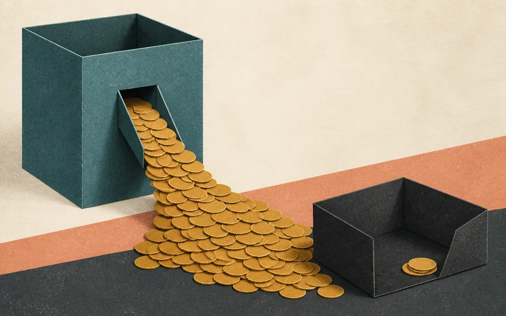 Editorial illustration for “Box's profits and cash flow climbed. Its cash balance nearly halved”