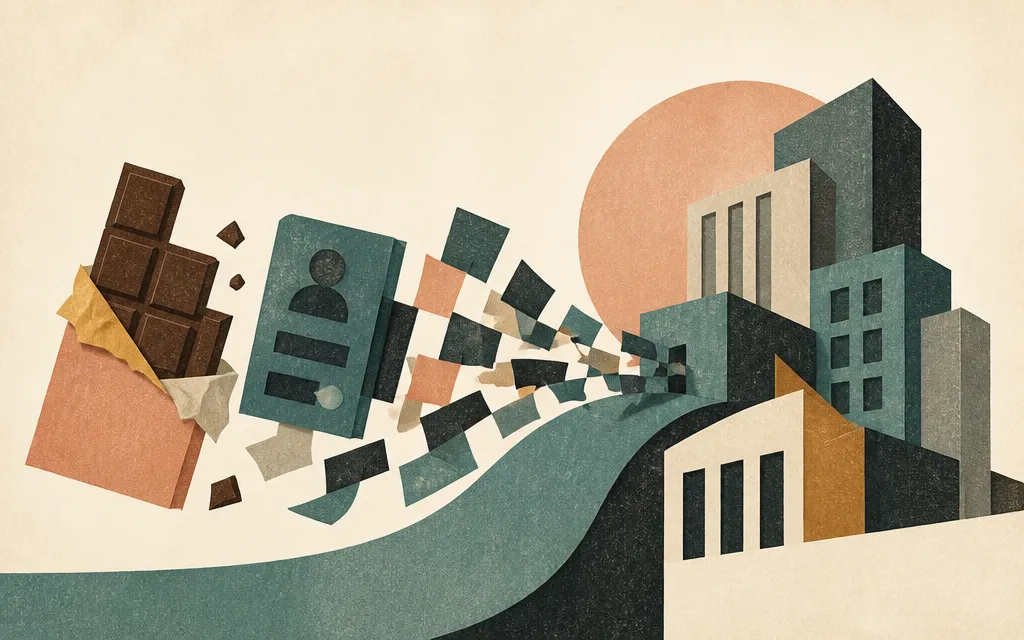 Editorial illustration for “Chocolate, payroll software and REITs are suddenly moving together”
