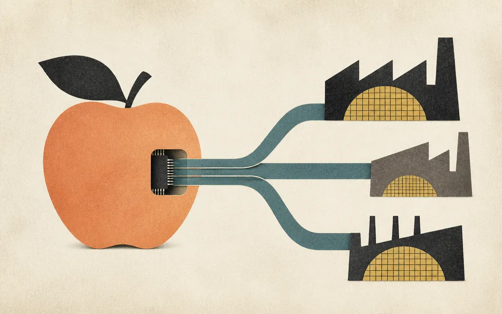Editorial illustration for “Cirrus Logic’s Apple Tie Runs Through Its Chip Factories”