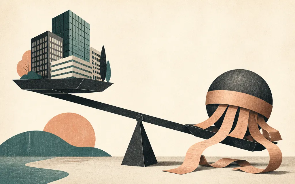 Editorial illustration for “COPT grew rent and cash, but its $400M debt payoff came with a bigger interest bill”
