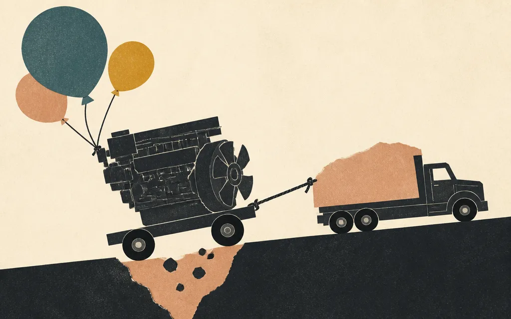 Editorial illustration for “Cummins grew sales 9.4%. Operating income grew less than half as fast”