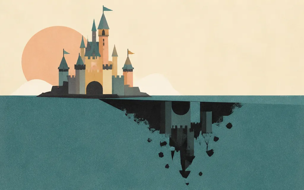 Editorial illustration for “Disney grew operating income 21%, but net income fell 50%”