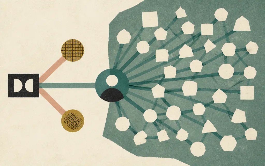 Editorial illustration for “Dolby’s Relationship Map Has One Customer, Two Suppliers and a Lot of Partners”