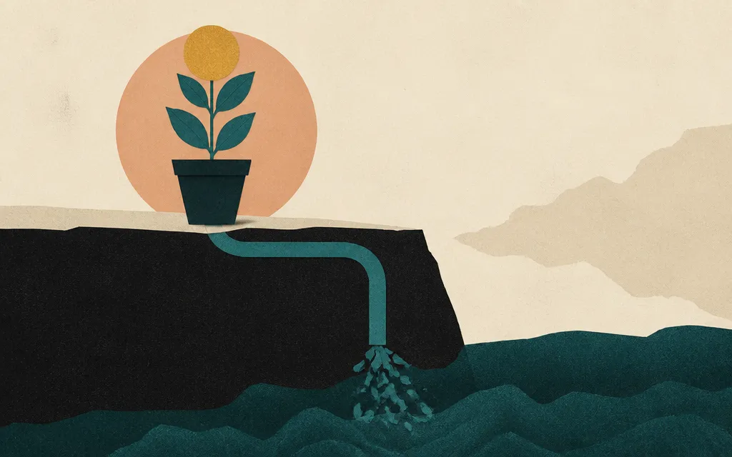 Editorial illustration for “EA’s profit nearly doubled. Its operating cash flow went negative.”