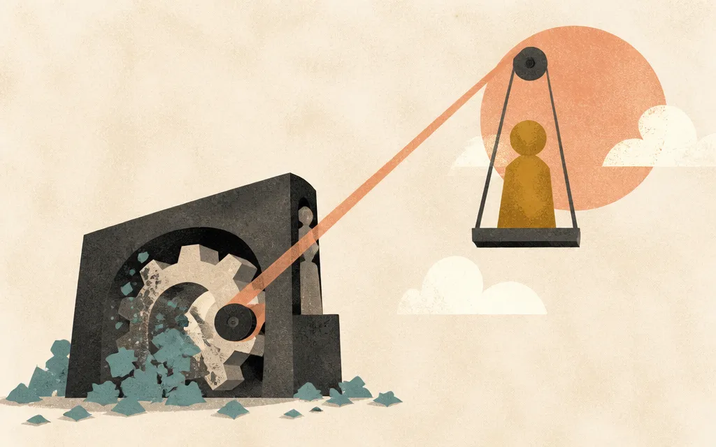Editorial illustration for “First Interstate's EPS jumped 26%. Its lending engine shrank.”