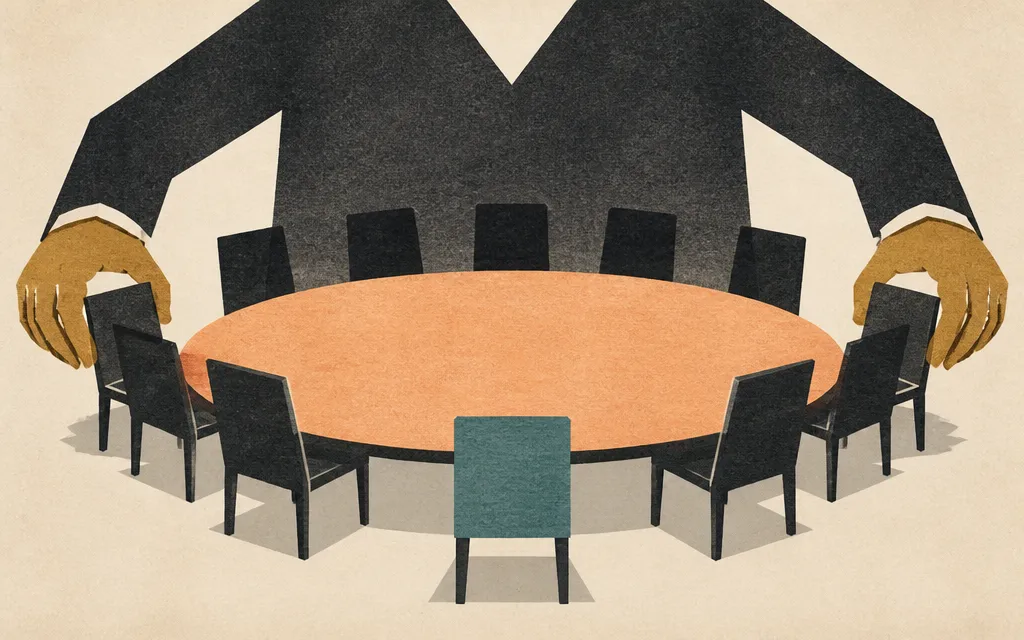 Editorial illustration for “GRAIL’s former owner still occupies nearly every seat at the table”