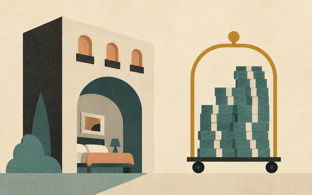 Editorial illustration for “Host Hotels’ cash nearly quadrupled as hotel revenue barely moved”