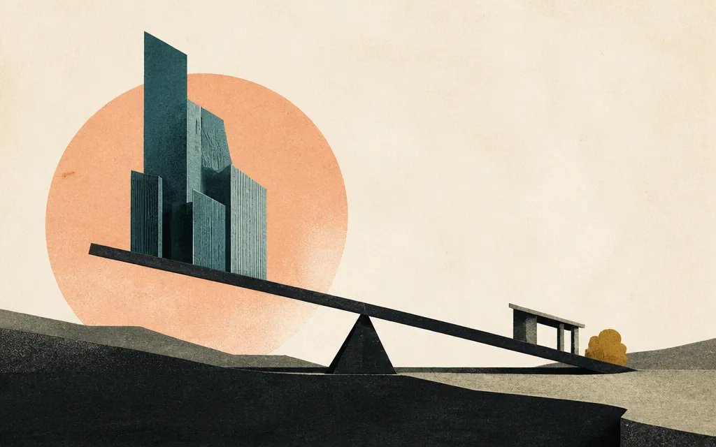 Editorial illustration for “Howard Hughes grew revenue 330%. Its operating margin went the other way.”