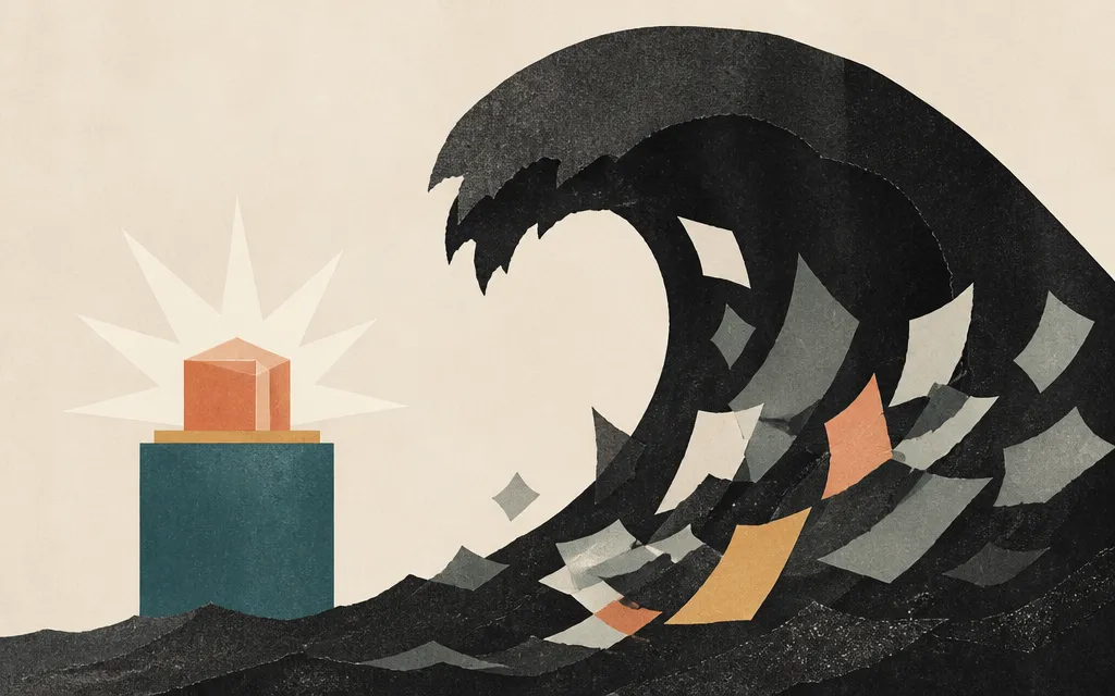 Editorial illustration for “IonQ’s revenue surged. A $1.6 billion warrant loss swallowed the quarter.”