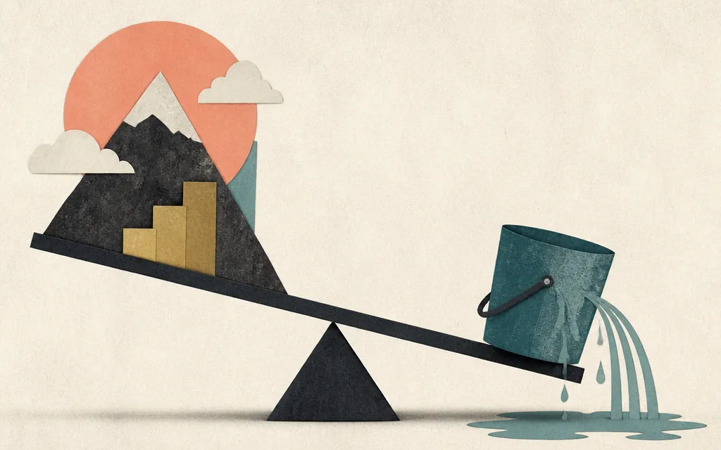 Editorial illustration for “Jackson's net income jumped 266%. Its annuity flows still shrank.”