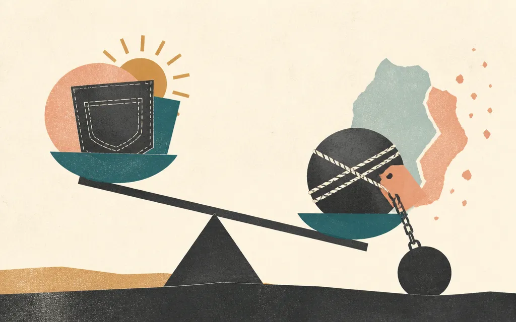 Editorial illustration for “Kontoor added $92M of sales, but six-month cash flow fell $10M”