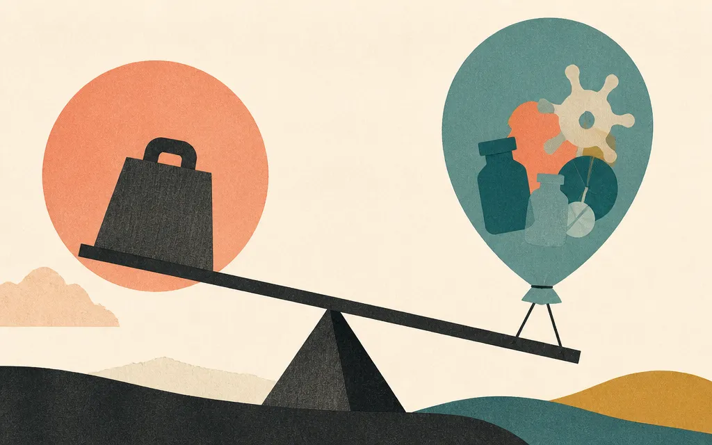 Editorial illustration for “McKesson's operating profit rose 27%, but net income fell 22%”