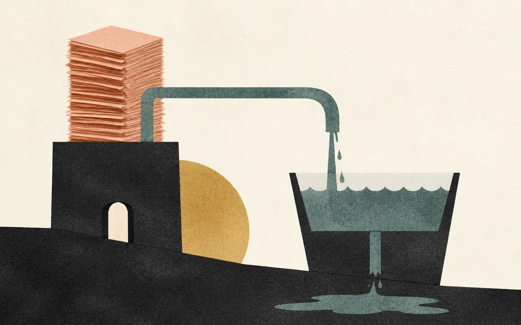 Editorial illustration for “NiSource nearly doubled revenue. Its cash balance still shrank”