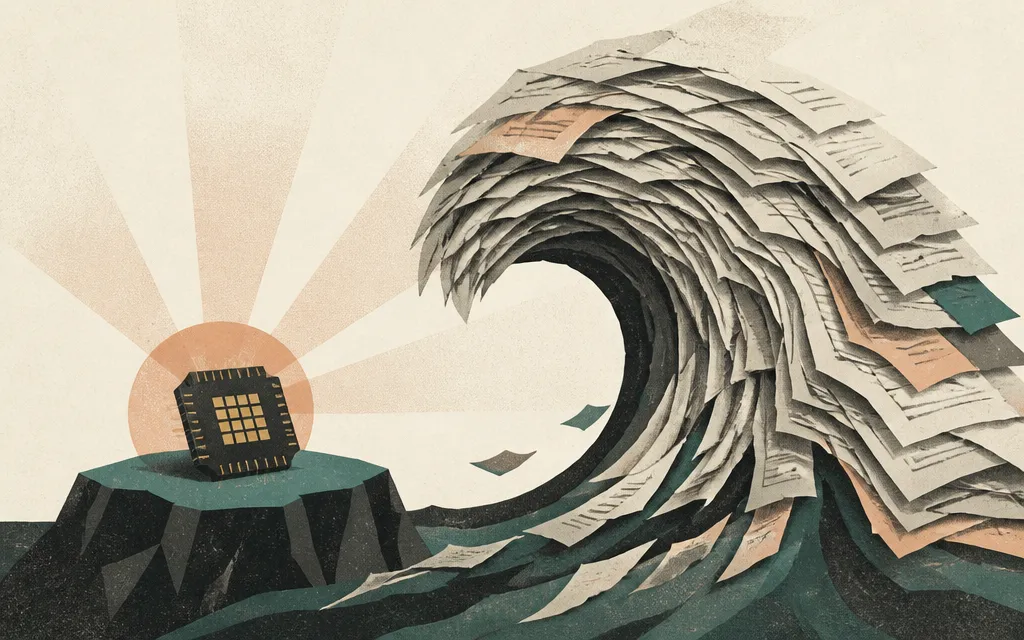 Editorial illustration for “Nvidia’s AI boom coincides with wider margins while receivables outrun sales”