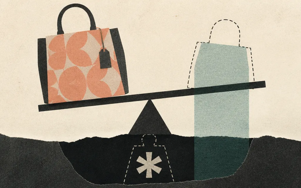 Editorial illustration for “Tapestry added a Kate Spade of sales, but its profit surge has a non-cash asterisk”