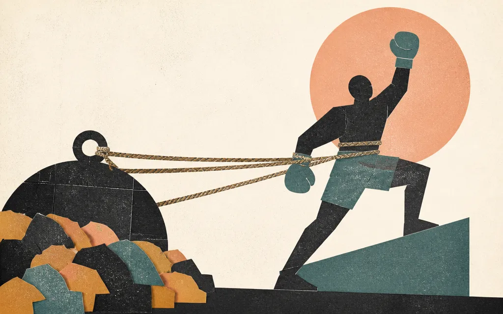 Editorial illustration for “TKO grew operating profit 17%. Debt kept the net-income gain to 3%”
