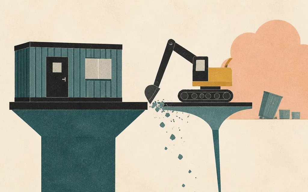 Editorial illustration for “WillScot grew sales, then spent its way to a thinner operating margin”