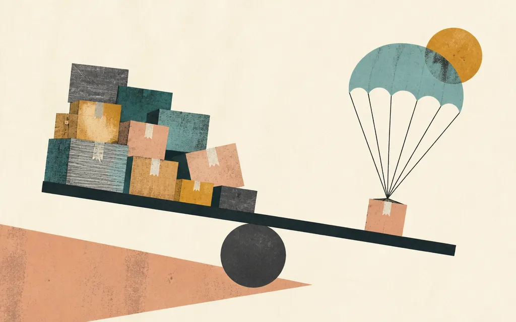 Editorial illustration for “Academy’s margin jump got a tariff lift while inventory outran sales”