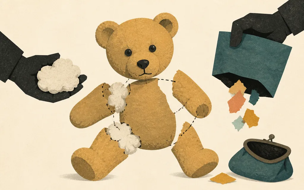 Editorial illustration for “Build-A-Bear sold less, kept less, and spent more to do it”