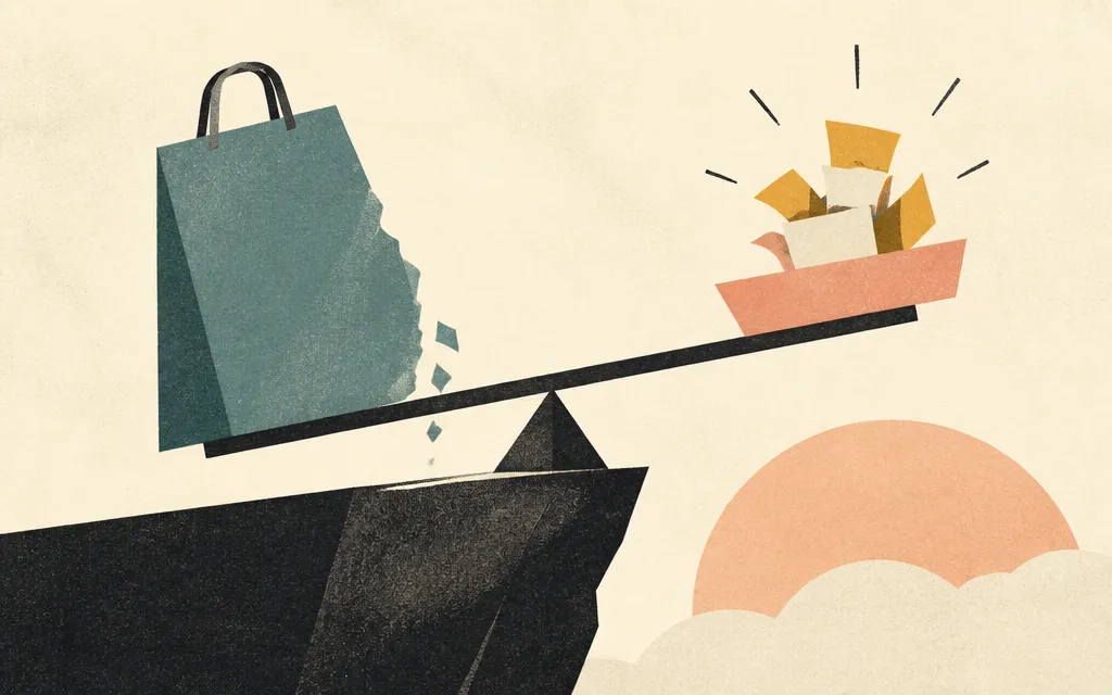 Editorial illustration for “Genesco got profitable as sales fell, with tariff refunds doing the lifting”