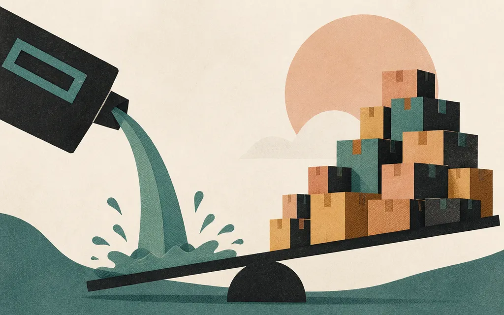 Editorial illustration for “HPE's cash flow jumped 832%. Its inventory grew twice as fast as sales”