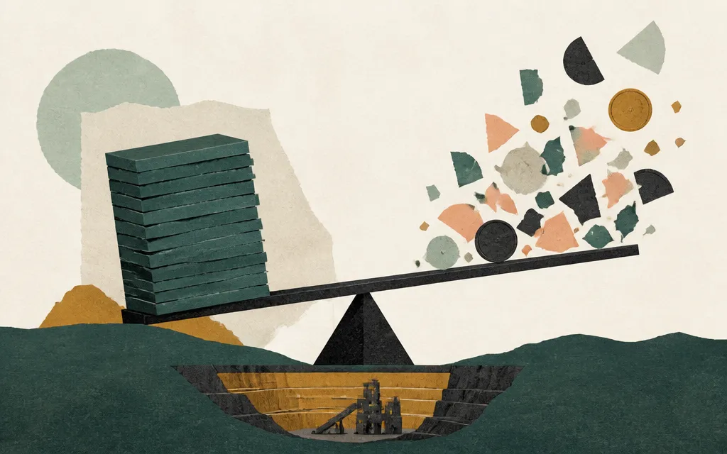 Editorial illustration for “NioCorp ended with $415M cash, but diluted shares rose 160% and the loss was partly non-cash”