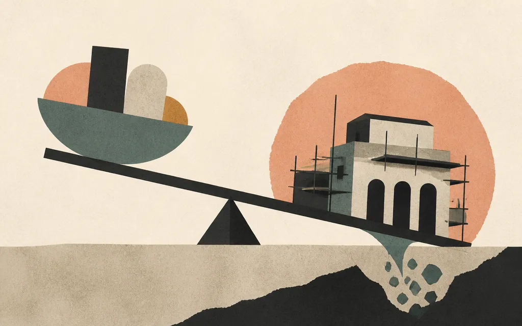 Editorial illustration for “RH grew gross profit and still lost operating leverage to new Galleries”